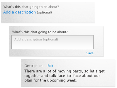 Descriptions editable interfaces inline editing