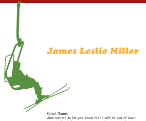 Out of Office client communication email gold green red