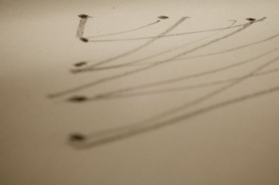 A logo is born initial macro paper rough sketch