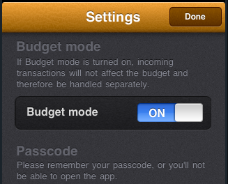 Settings iphone moneybook
