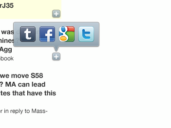 Sharing interaction mockup socialmedia
