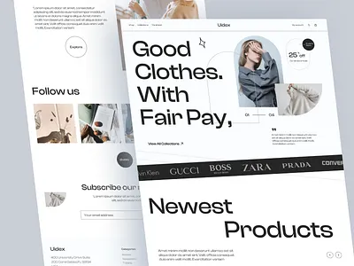 E-commerce Landing Page branding design ecommerce fashion graphic design home page landing page logo online shop shopping ui uidex website