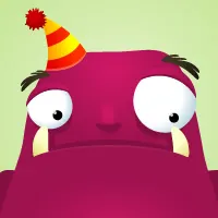 Party time for the inquisitive little monster cartoon illustration monster party purple