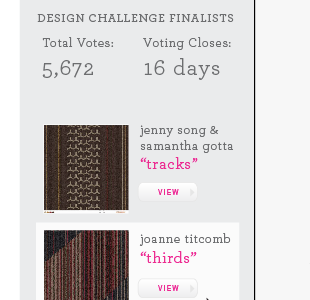 Carpet Design Challenge Sidebar - Voting Comp archer carpet comp