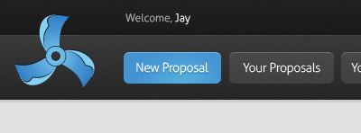 Propellr interface admin blue interface propellr proposal ui