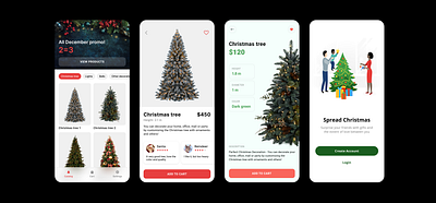 Christmas app app design christmas design e commerce tree ui ux