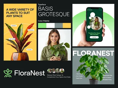 FLORANEST - Plant Care Brand Identity app design brand design brand identity branding clen eco friendly identity gardener green green branding logo animation logo design motion graphics nature plant plant care plant shop plants trees ui ux