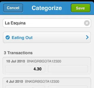 Xero Personal (categorize) iphone xero