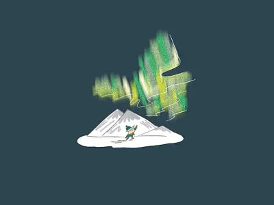 Northern Lights character digital illustration illustration owl procreate trixiethelittleowl