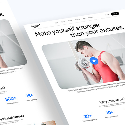 Fitness website 2022 design exercise fitness fitness center fitness website full langing page gym health landing page mobile app sports training training app ui ui design ux website website design workout