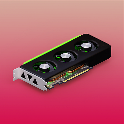 GPU Card/Server/Rack 3d blender cartooned graphic card