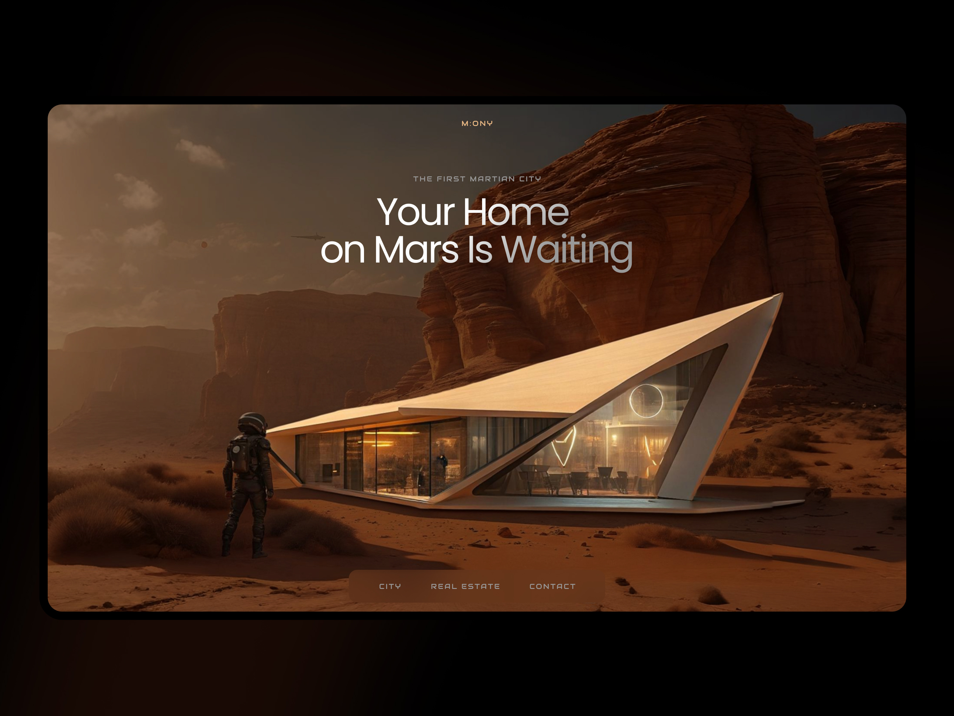 M:ONY 3d animation design mars modern runway space ui