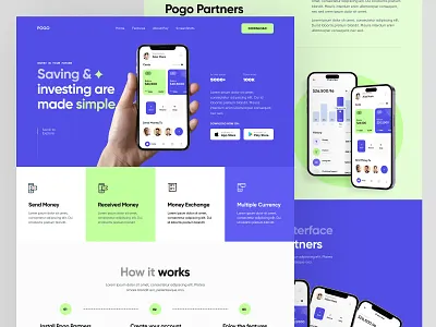 App Landing Page app app design app landing page app website app website homepage homepage investment website landing page uiux web website website design website homepage