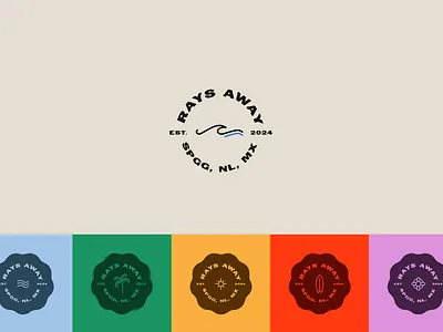 Rays Away brand behavior branding icon icons logo seal summer