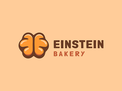 Einstein Bakery Logo bakery baking bread creative logo design einstein funny loaf logo minimal smart smart logo