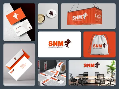 SNM Group — Branding animal branding horse logo orange pegasus snm