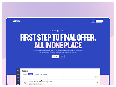 RecruitU clean design figma framer website minimal modern startup ui ux web design website design