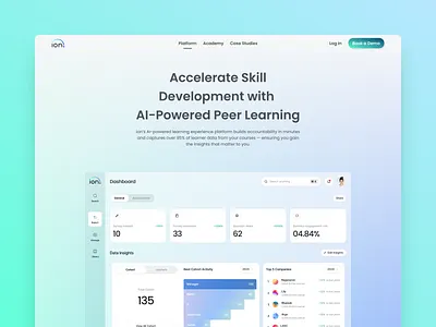 ion Website 2025 ai design education hero landing platform product saas web