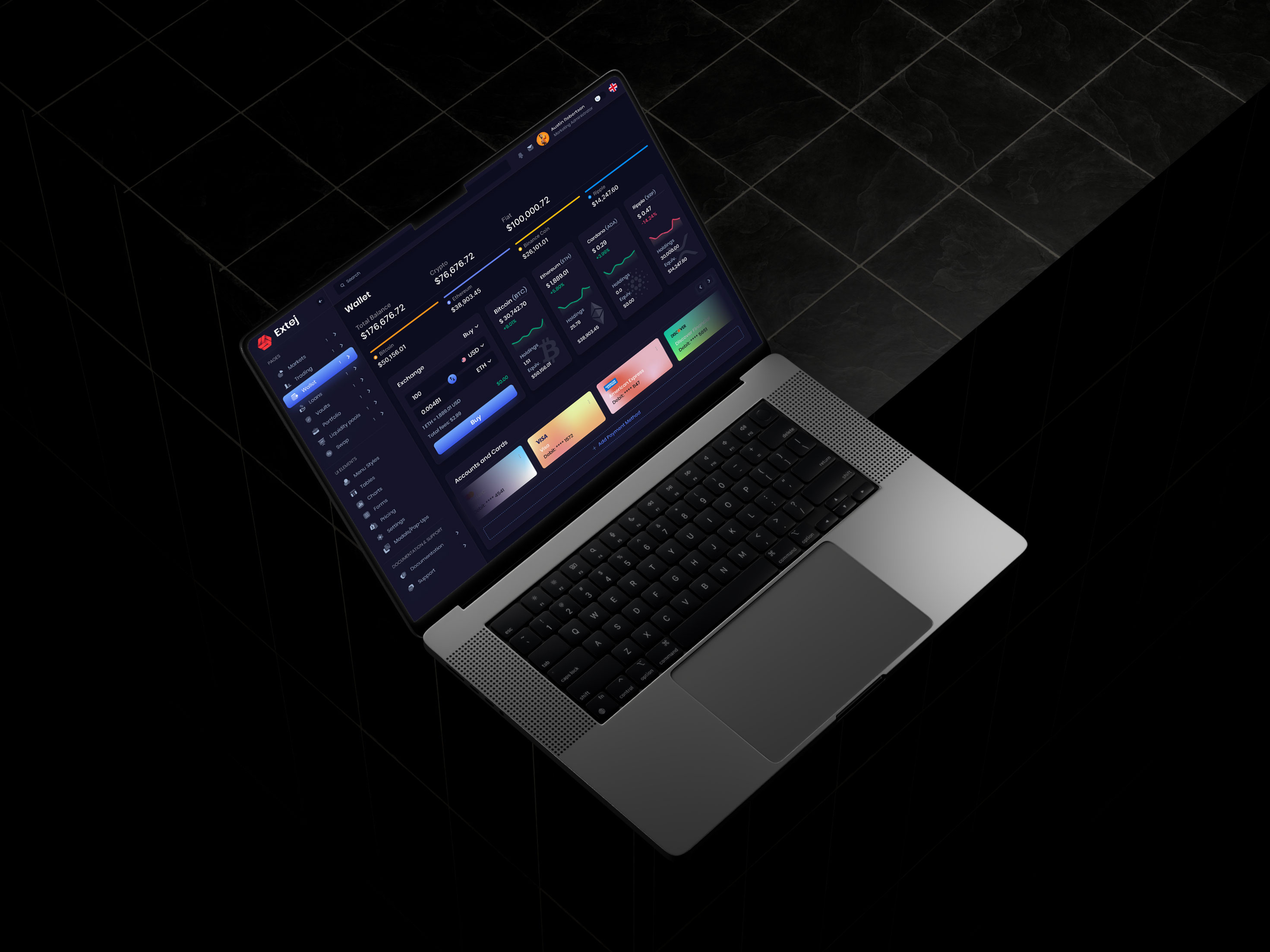 Crypto Wallet Dashboard UI Design admin dashboard admin template crypto crypto wallet dashboard dashboard ui defi finance finance app financial dashboard product design saas saas design template trading platform ui ux design wallet web design web template web3