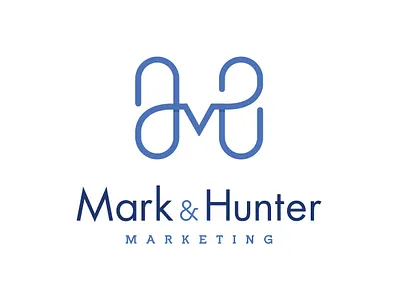 Mark & Hunter Marketing Logo abstract blue logo branding clean hm monogram illustration logo logo design marketing marketing logo mh monogram monoline monoline logo vector