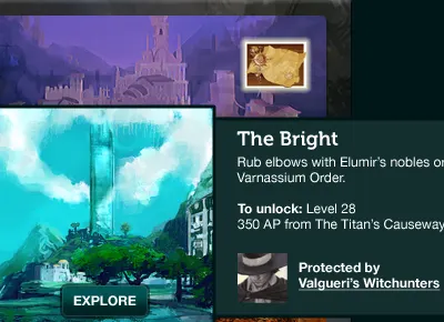 Area popover for map-based navigation game illustration map shadelight