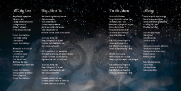 Inside Spread of EP Insert cd hannah miller illustration moon packaging phaeton