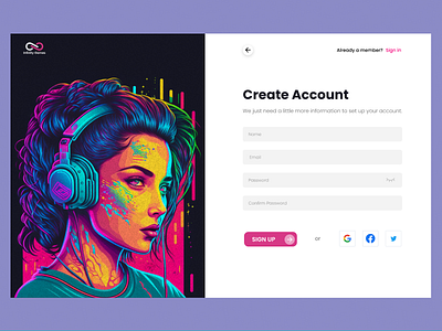 Sign Up Page | Daily UI #1 app daily ui design gaming login sign up typography ui ux website