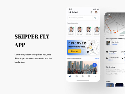Skipper Fly App design interaction design mobile design tour guide travel app ui ux ux design