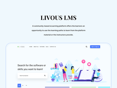 Livous LMS design interaction design landingpage lms ui ux design web design