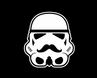 Rogietrooper black mustache rogie vector white