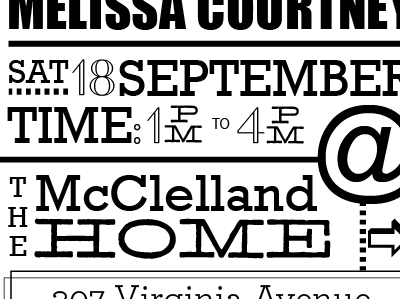 Bridal Shower Invite letterpress type