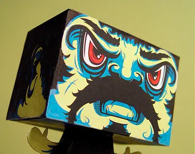 Mad Mustache Man illustration mustache paper papercraft vector