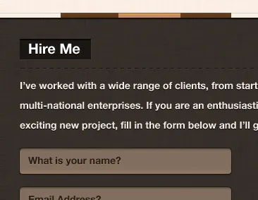 Portfolio Preview brown form hire texture