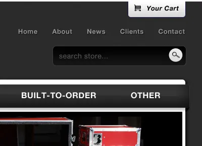 Another store shot dark navigation search shopping cart