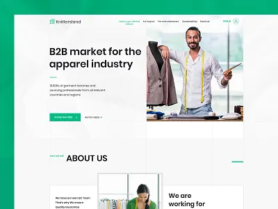 Apparel Landing Page analytics apparel b2b b2b portal branding business creative design flat garments homepage illustration interface landing page template ui ux web web template website