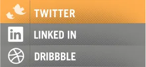 Social Sidebar dribbble gray linkedin orange social twitter web design
