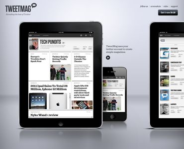 Marketing site app ios ipad typography