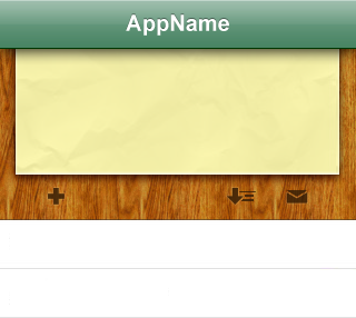 Clipboard iphone app note paper ui design wood