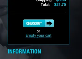 Sidebar Cart Widget blue button shoppingcart sidebar