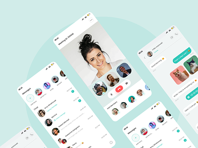 Chat Mobile App call chat chat app chat mobile app chatbot clean communication direct message group chat media meeting message minimal mobile app online chat social social media telegram ui ux