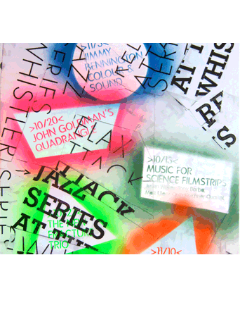 Relax Attack Jazz Series at The Whistler bar jazz poster shows spray paint stencil typography