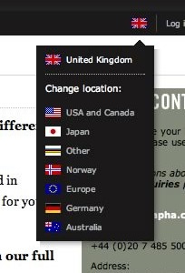 Locales flags international rapha selector