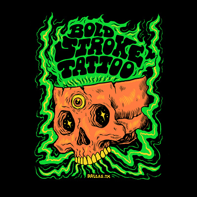 Bold Stroke Tattoo art design drawing illustration logo merch skull spooky tattoo