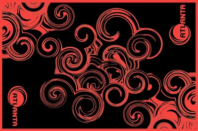 Carpet for Atlanta abstract design illustrator red