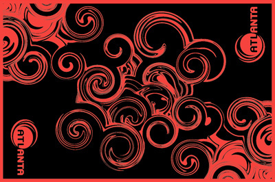 Carpet for Atlanta abstract design illustrator red