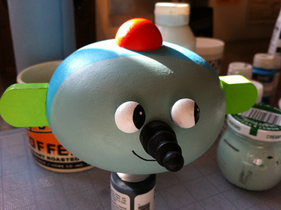 my Neighborwood, in progress custom toy maura cluthe neighborwood the happy robot wooden toy