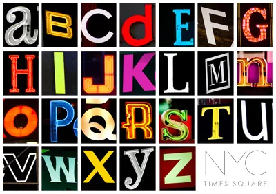 NYC Times Square Typography print type typography