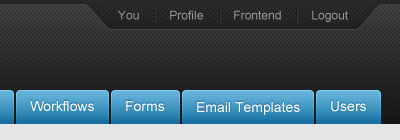 Repcruit Admin admin black blue gray tabs ui web design