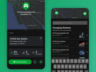 BP Electric Car Charging Station Finder app concept design figma prototype ui ux design