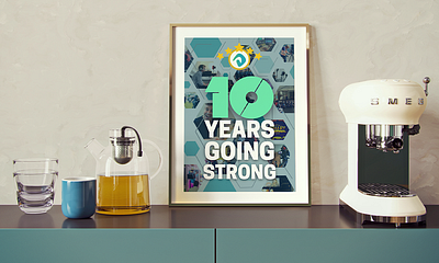 Company 10-Year Anniversary Poster business flyer design flyer graphic design poster